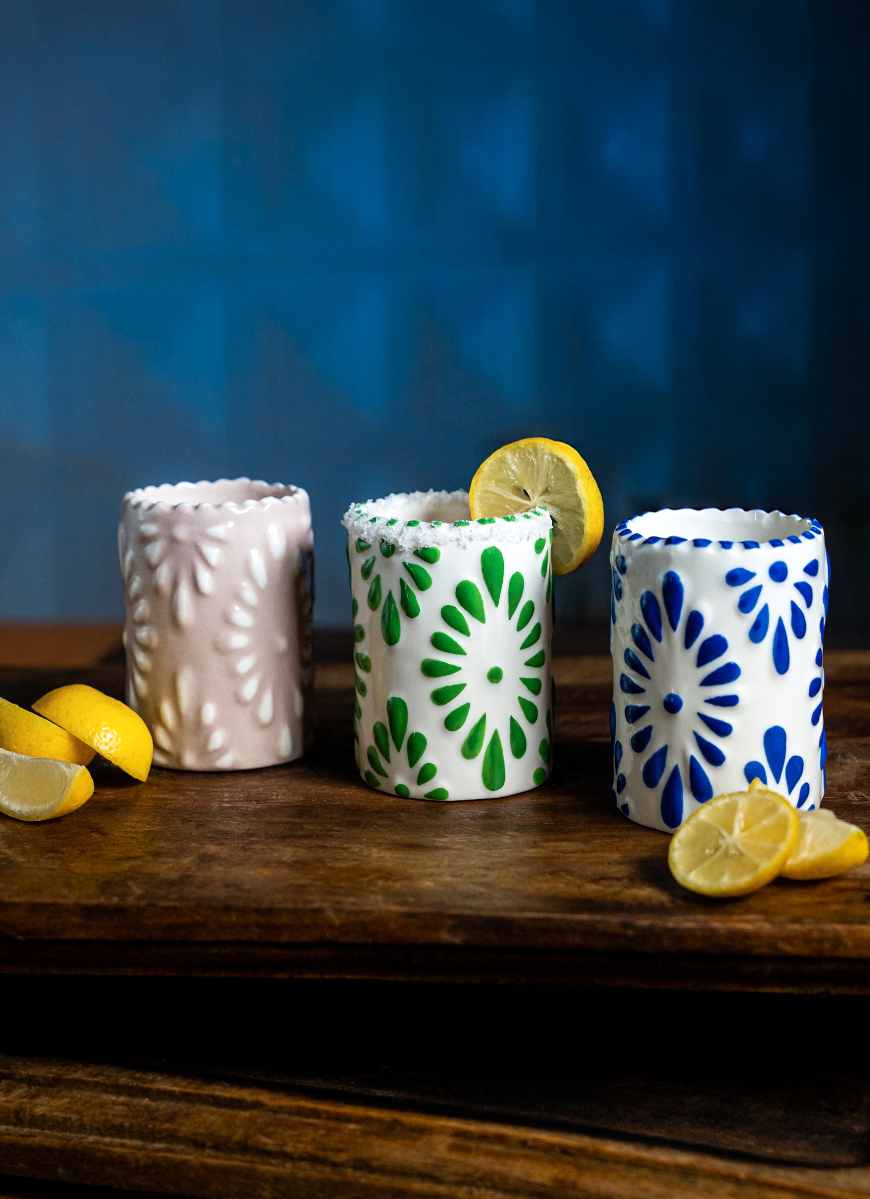 Tequila Bottle with Ceramic Shot Glasses