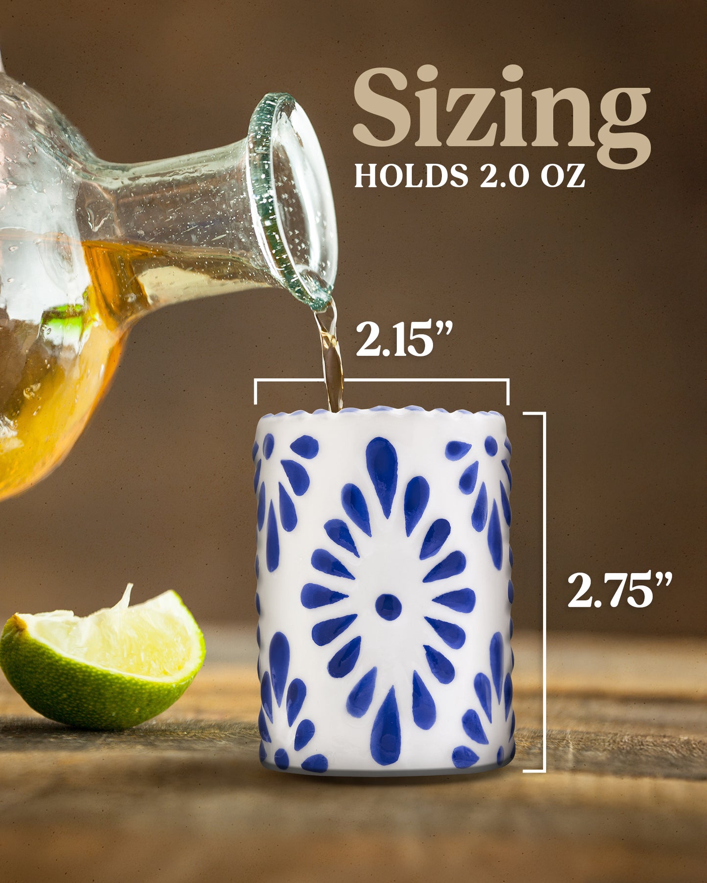 Talavera Shot Glasses Set (Blue)