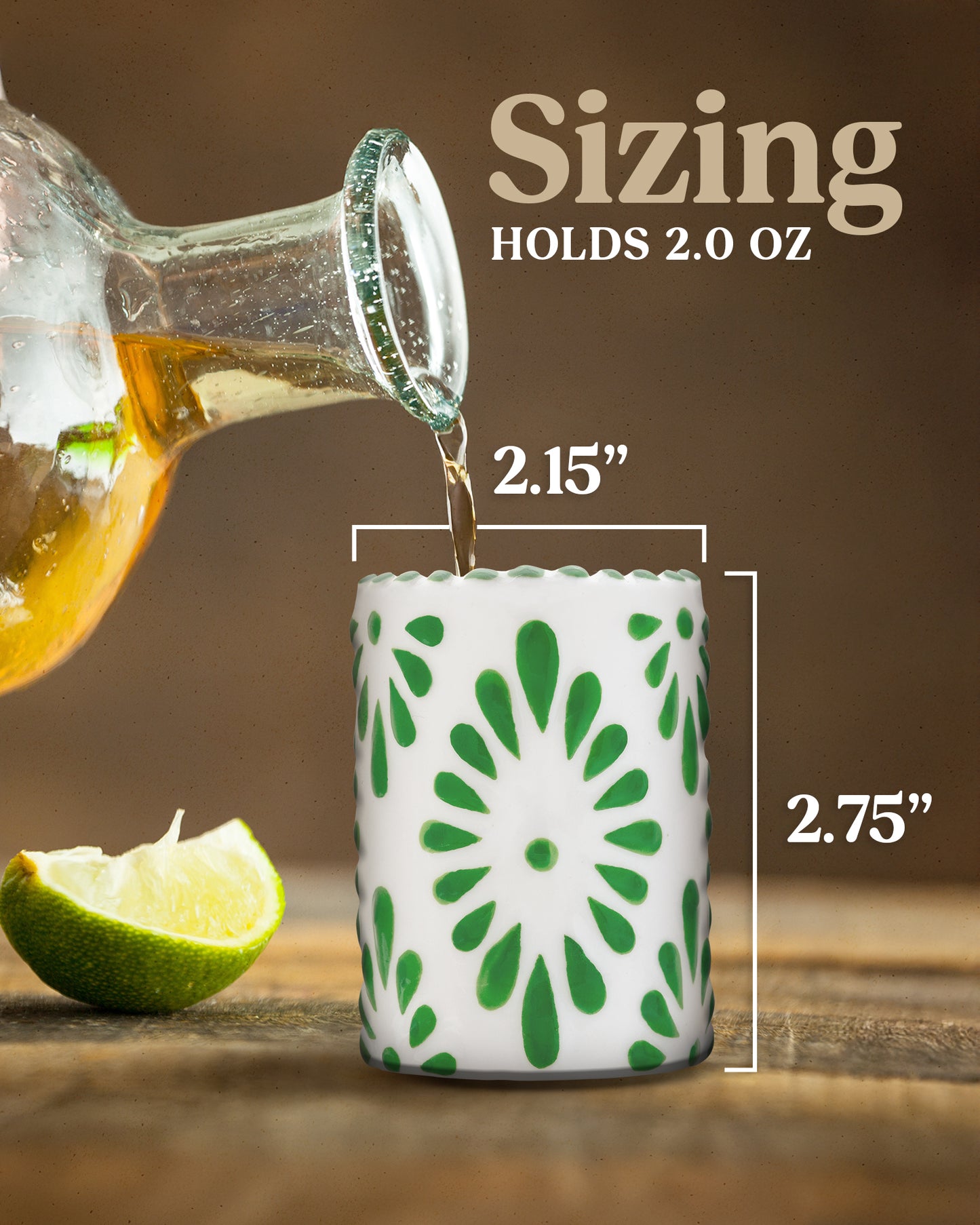 Talavera Shot Glasses Set (Green)