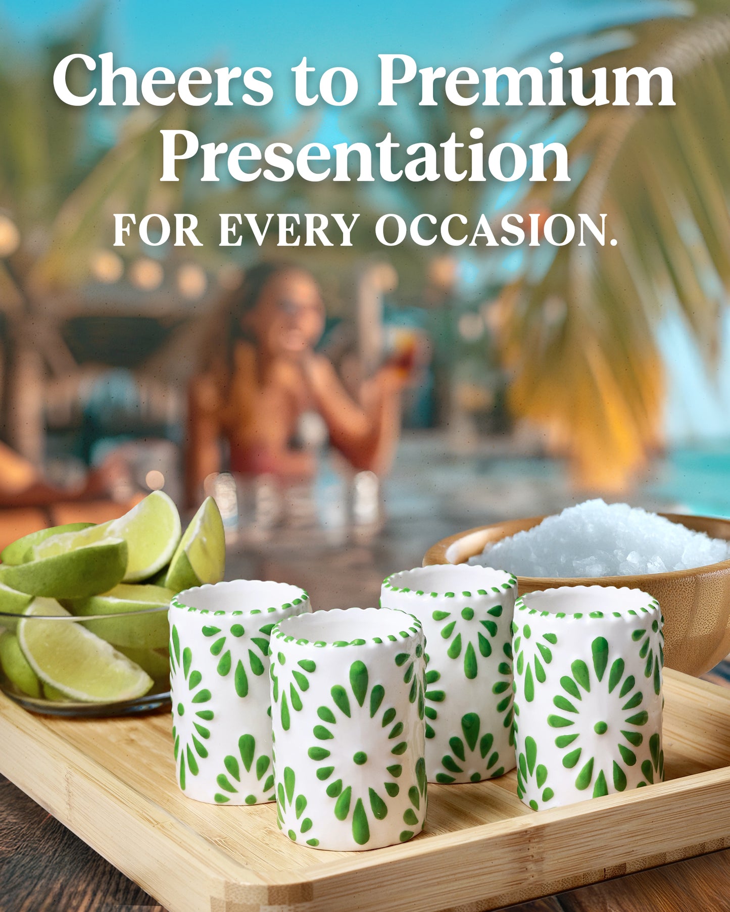 Talavera Shot Glasses Set (Green)