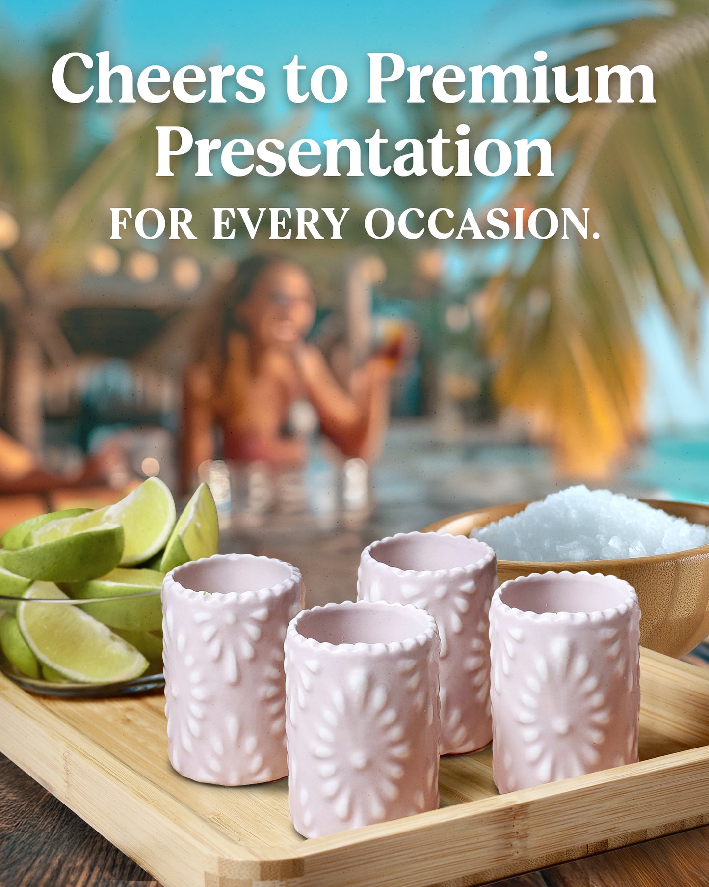 Talavera Shot Glasses Set (Blush Stone)