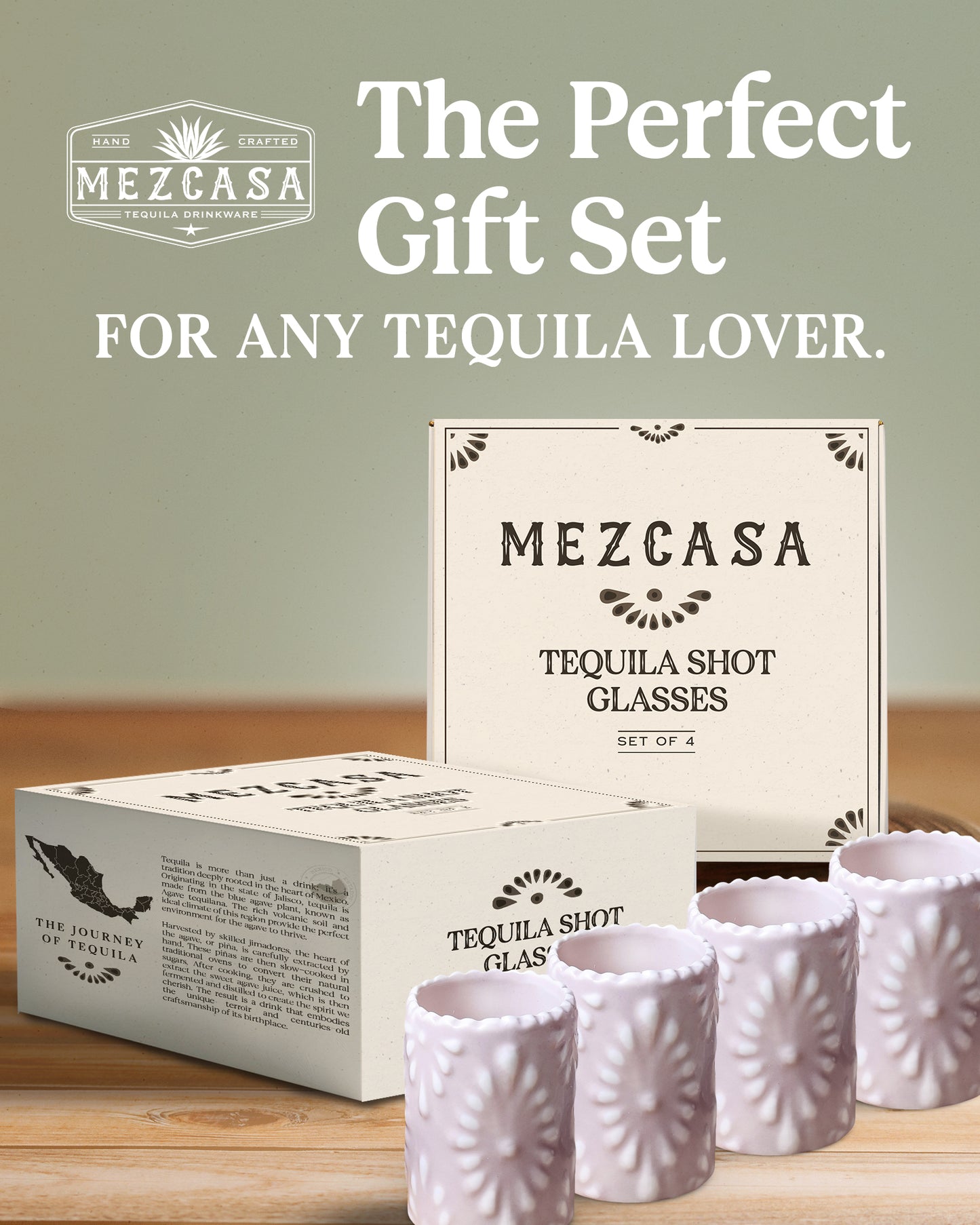 Talavera Shot Glasses Set (Blush Stone)
