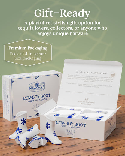 Cowboy Shot Glasses Set - Blue