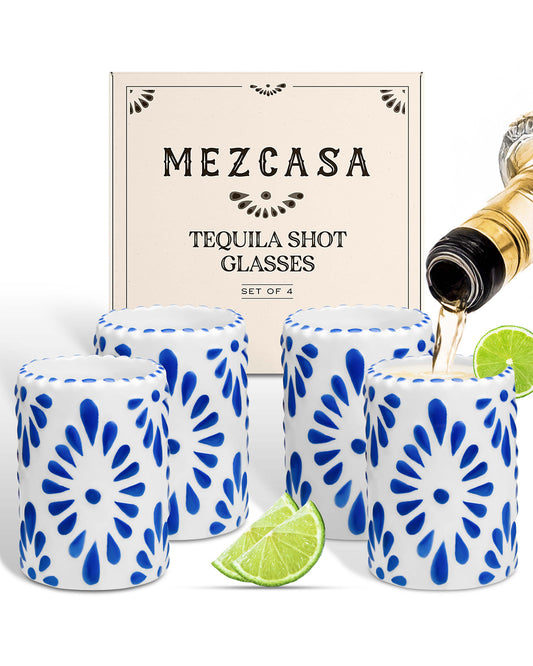 Talavera Shot Glasses Set (Blue)