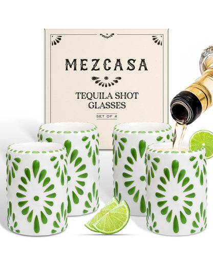 Talavera Shot Glasses Set (Green)