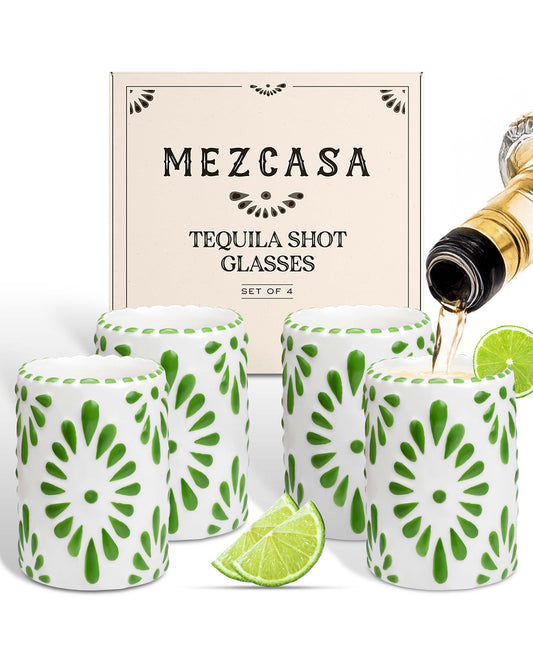 Talavera Shot Glasses Set (Green)