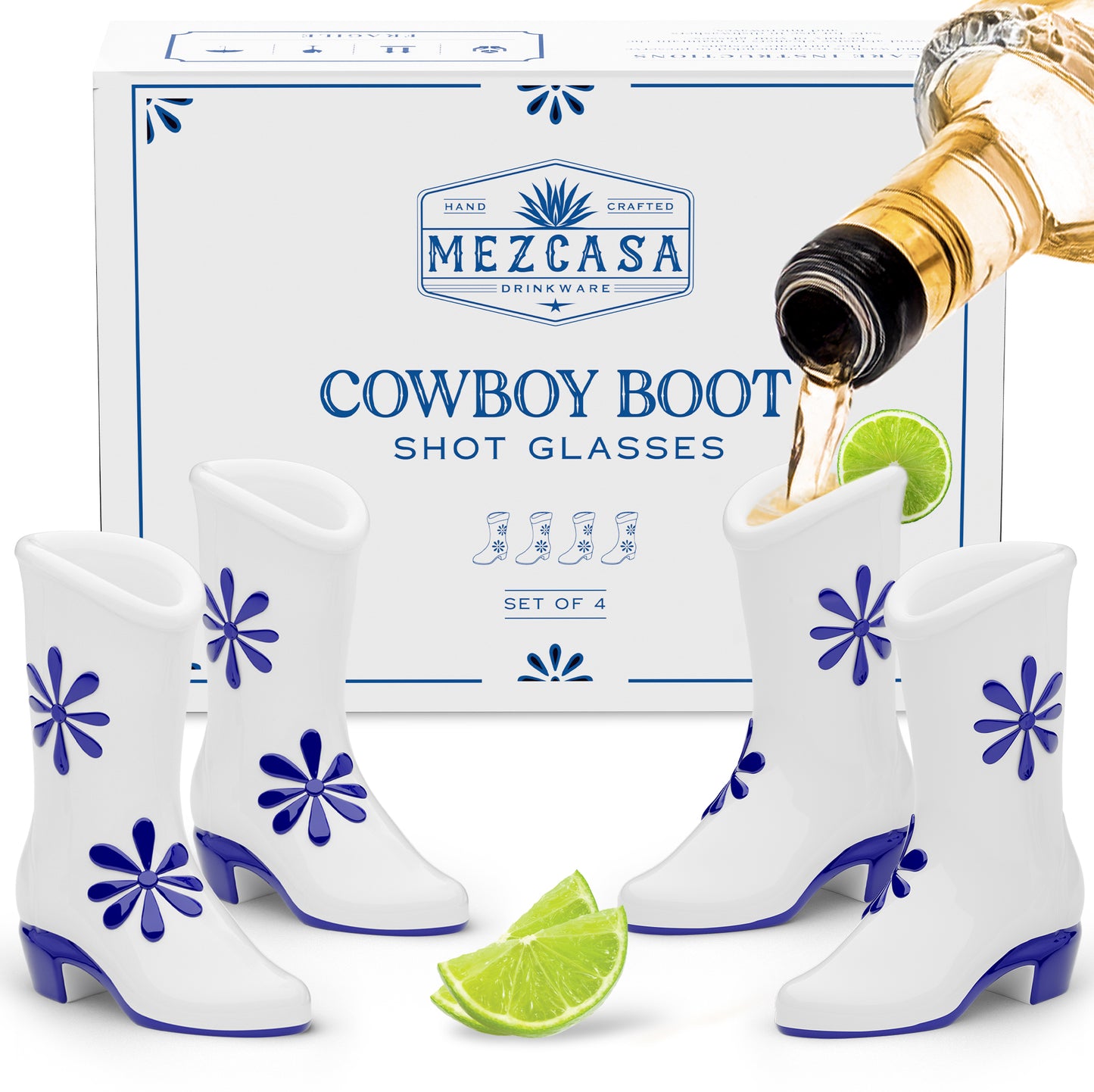 Cowboy Shot Glasses Set - Blue