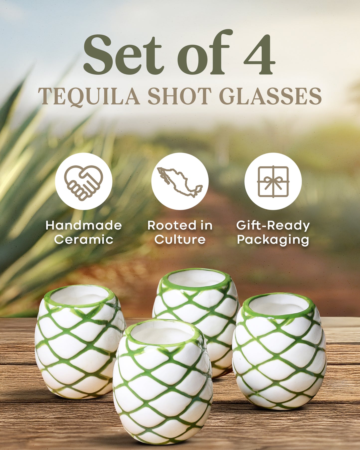 Tequila Shot Glasses Set (Agave)