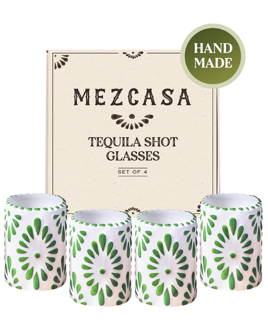 Talavera Shot Glasses Set (Green)
