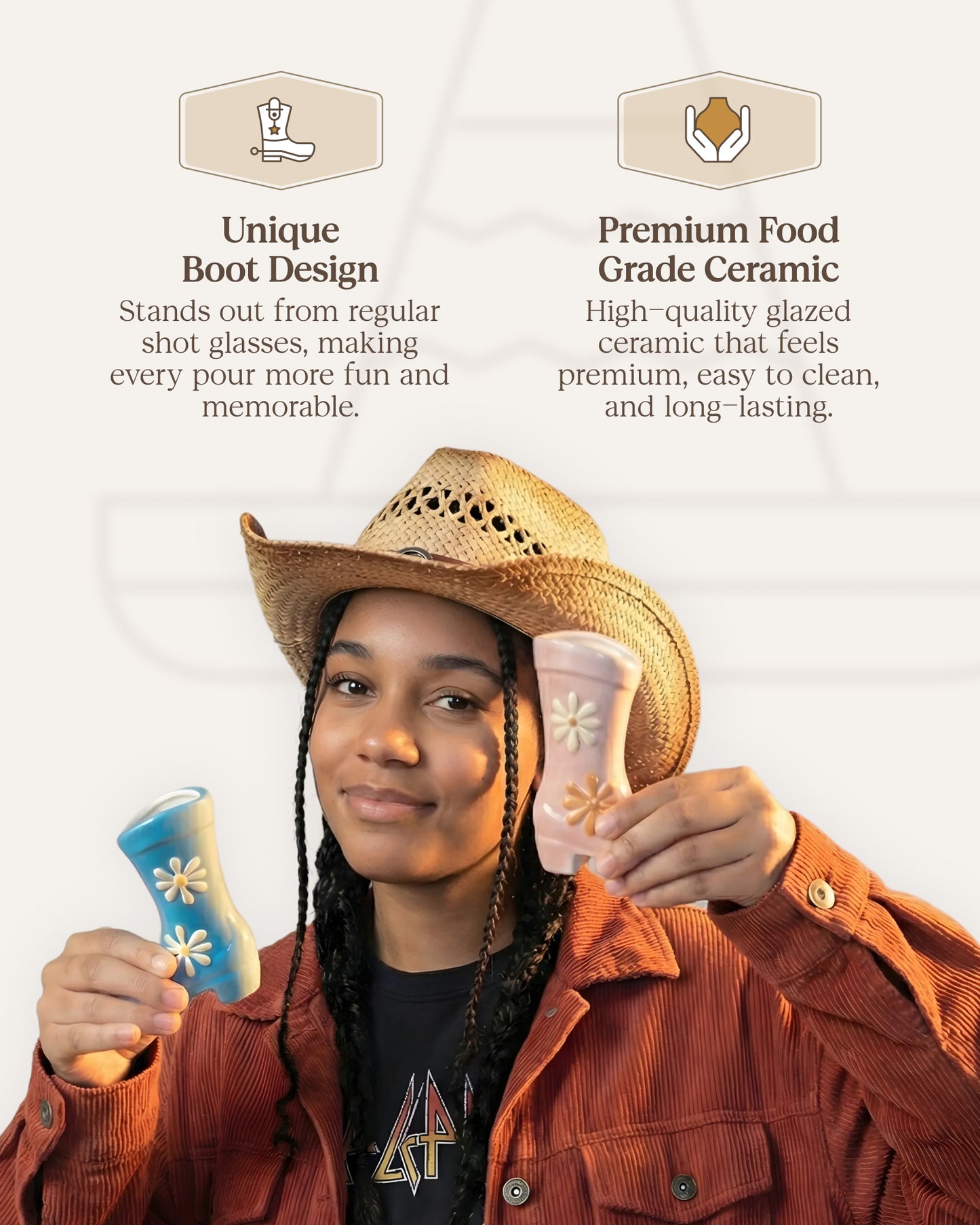 Cowboy Boot Shot Glasses Set – Multi-Color