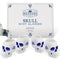 Skull (White & Blue) - Set of 4