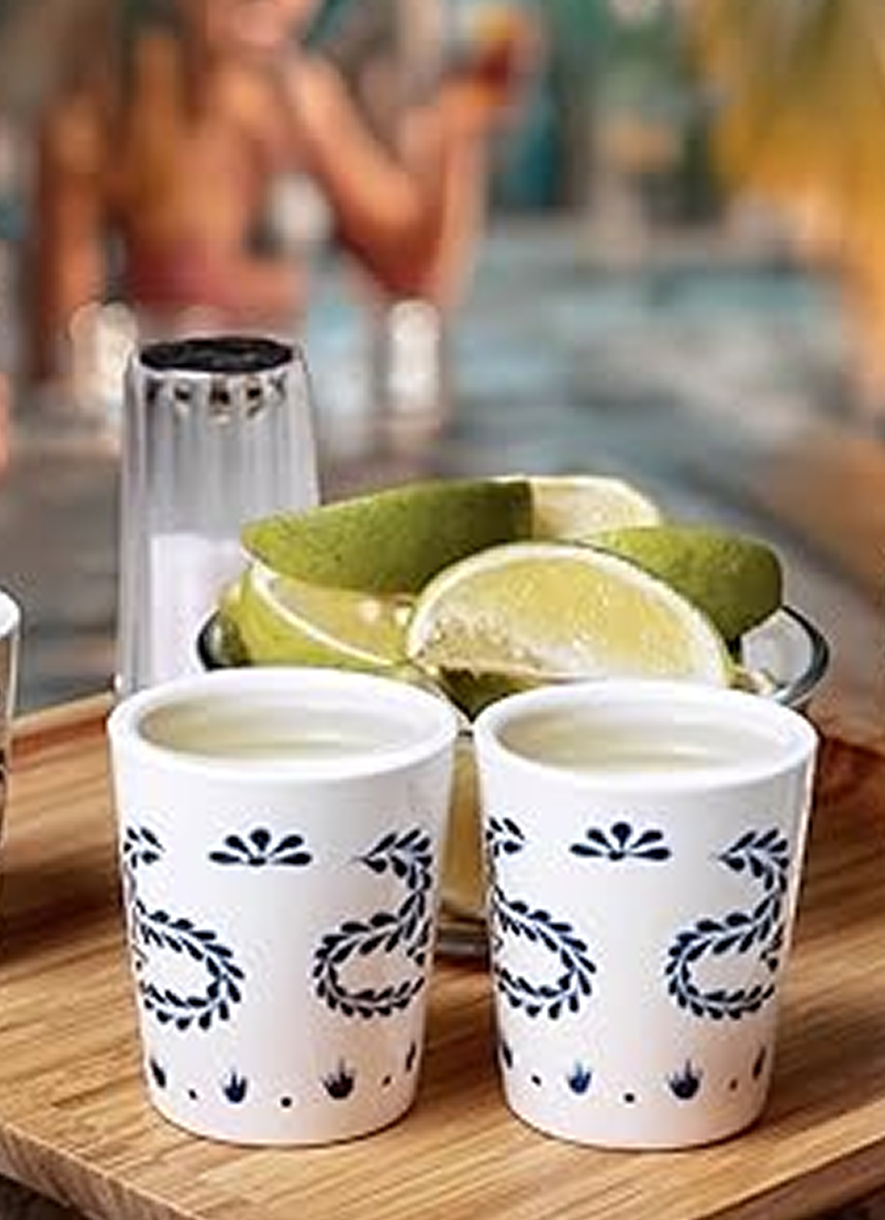 Tequila Bottle with Ceramic Shot Glasses